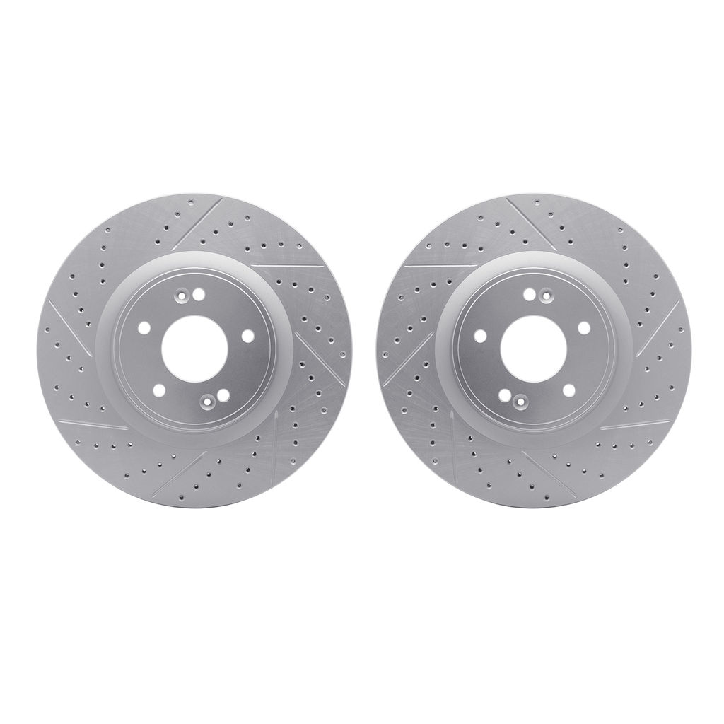 Dynamic Friction 2002-03014 - Geoperformance Coated Drilled and Slotted Brake Rotor 2 Wheel Set