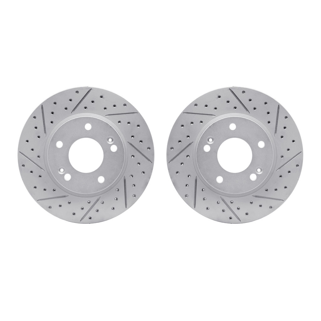 Dynamic Friction 2002-03018 - Geoperformance Coated Drilled and Slotted Brake Rotor 2 Wheel Set