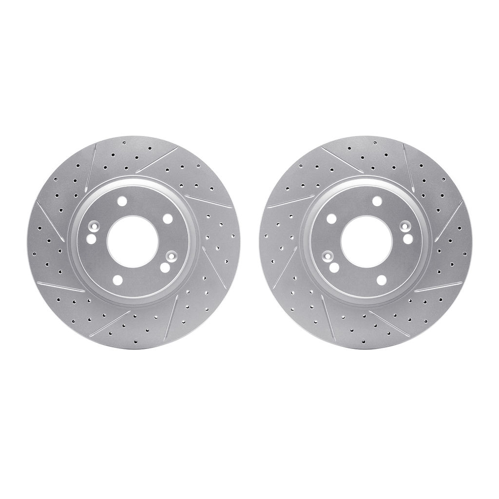 Dynamic Friction 2002-03022 - Geoperformance Coated Drilled and Slotted Brake Rotor 2 Wheel Set