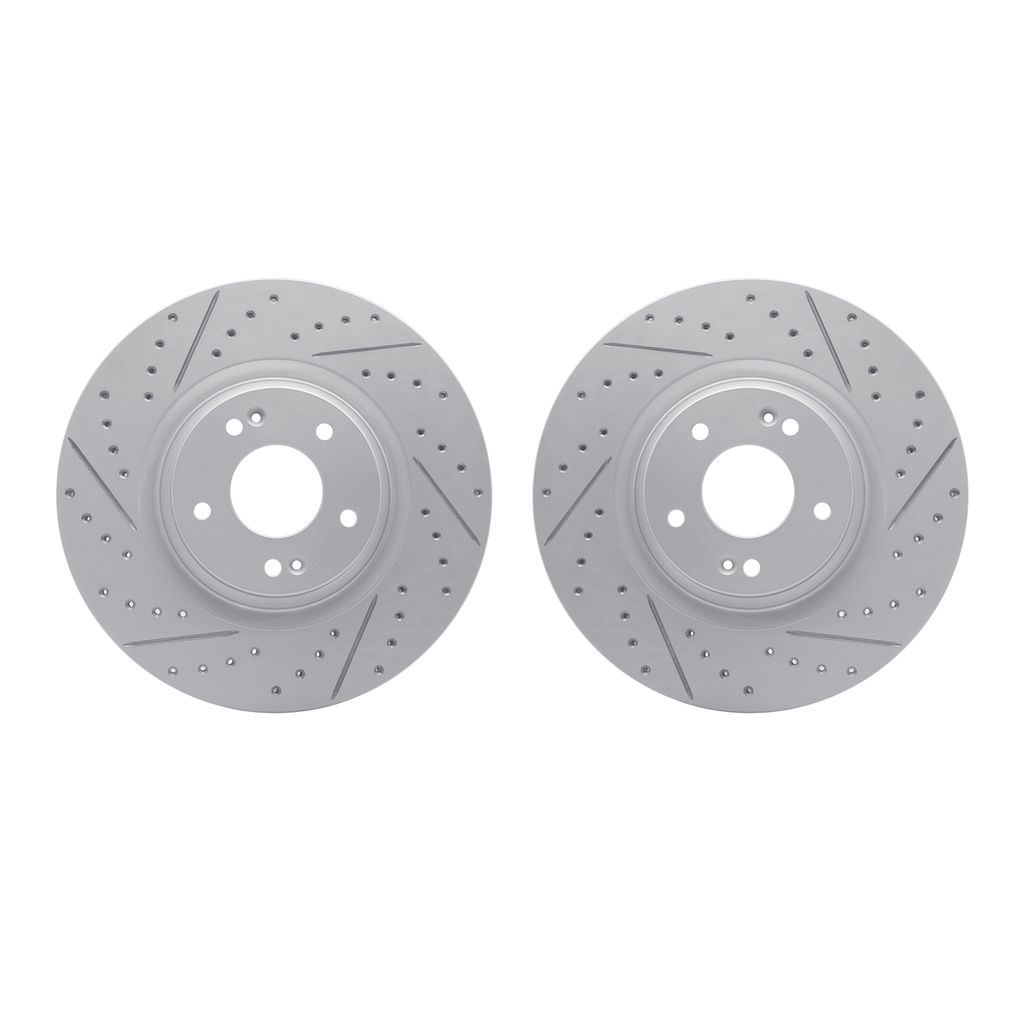 Dynamic Friction 2002-03025 - Geoperformance Coated Drilled and Slotted Brake Rotor 2 Wheel Set
