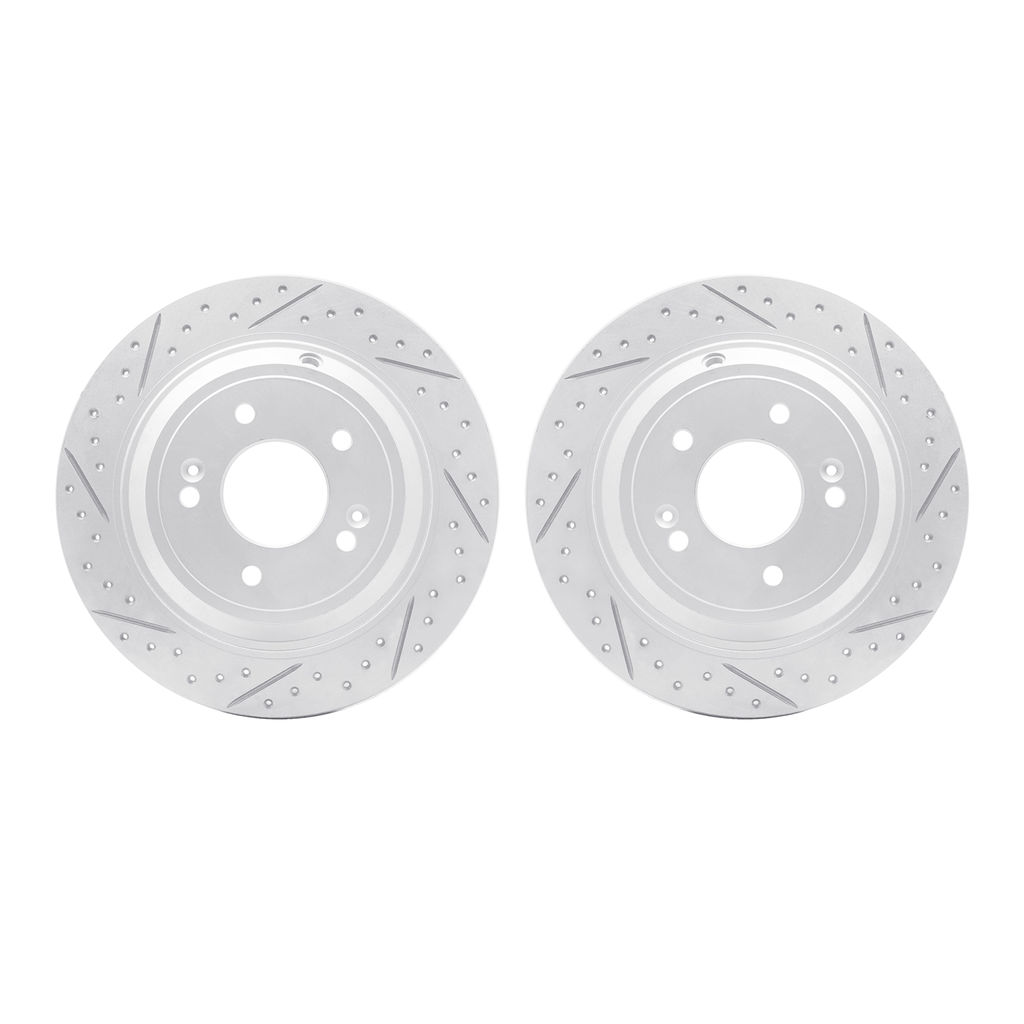 Dynamic Friction 2002-03029 - Geoperformance Coated Drilled and Slotted Brake Rotor 2 Wheel Set