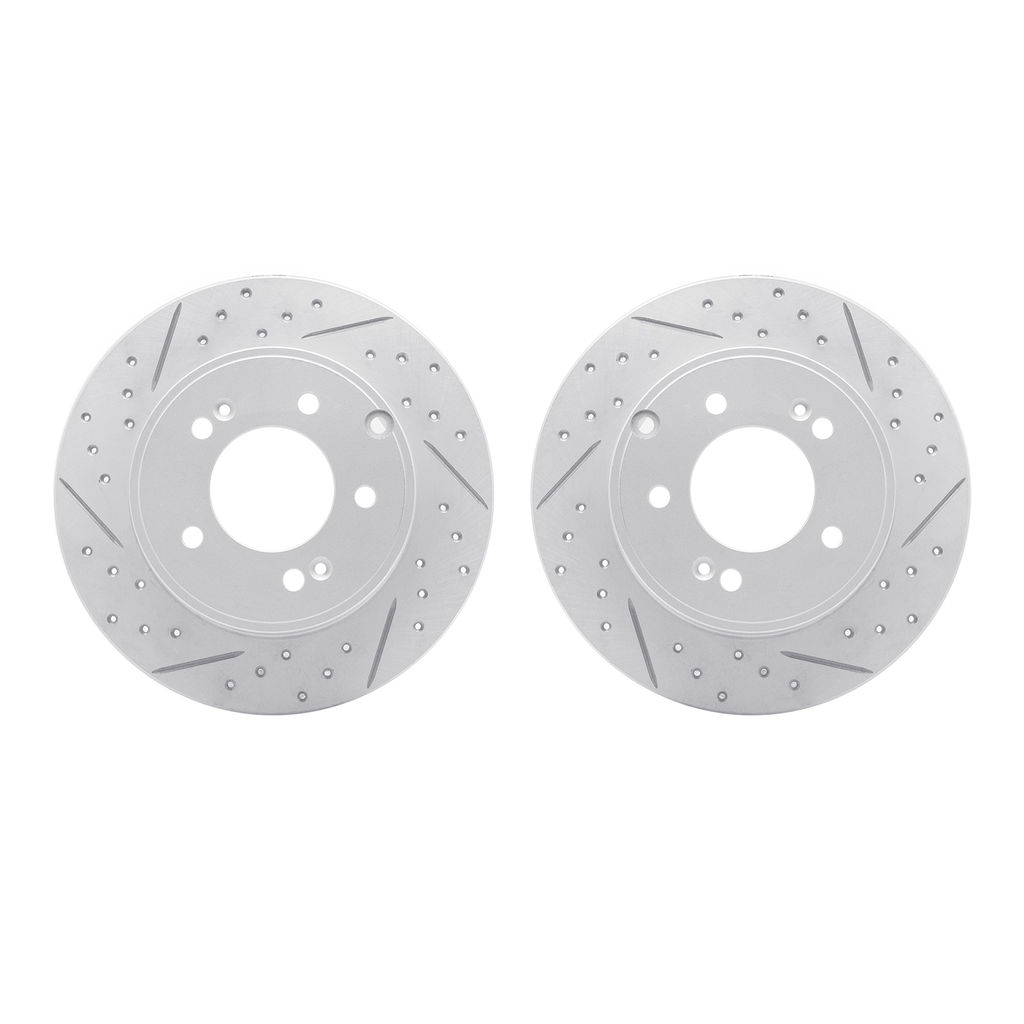 Dynamic Friction 2002-03032 - Geoperformance Coated Drilled and Slotted Brake Rotor 2 Wheel Set