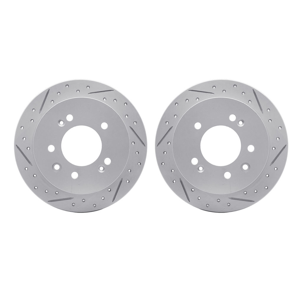 Dynamic Friction 2002-03034 - Geoperformance Coated Drilled and Slotted Brake Rotor 2 Wheel Set