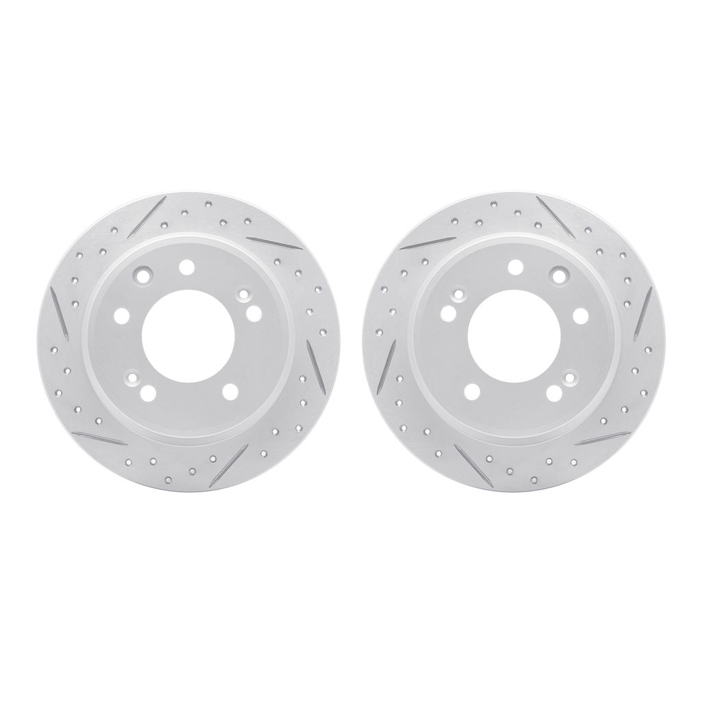 Dynamic Friction 2002-03035 - Geoperformance Coated Drilled and Slotted Brake Rotor 2 Wheel Set