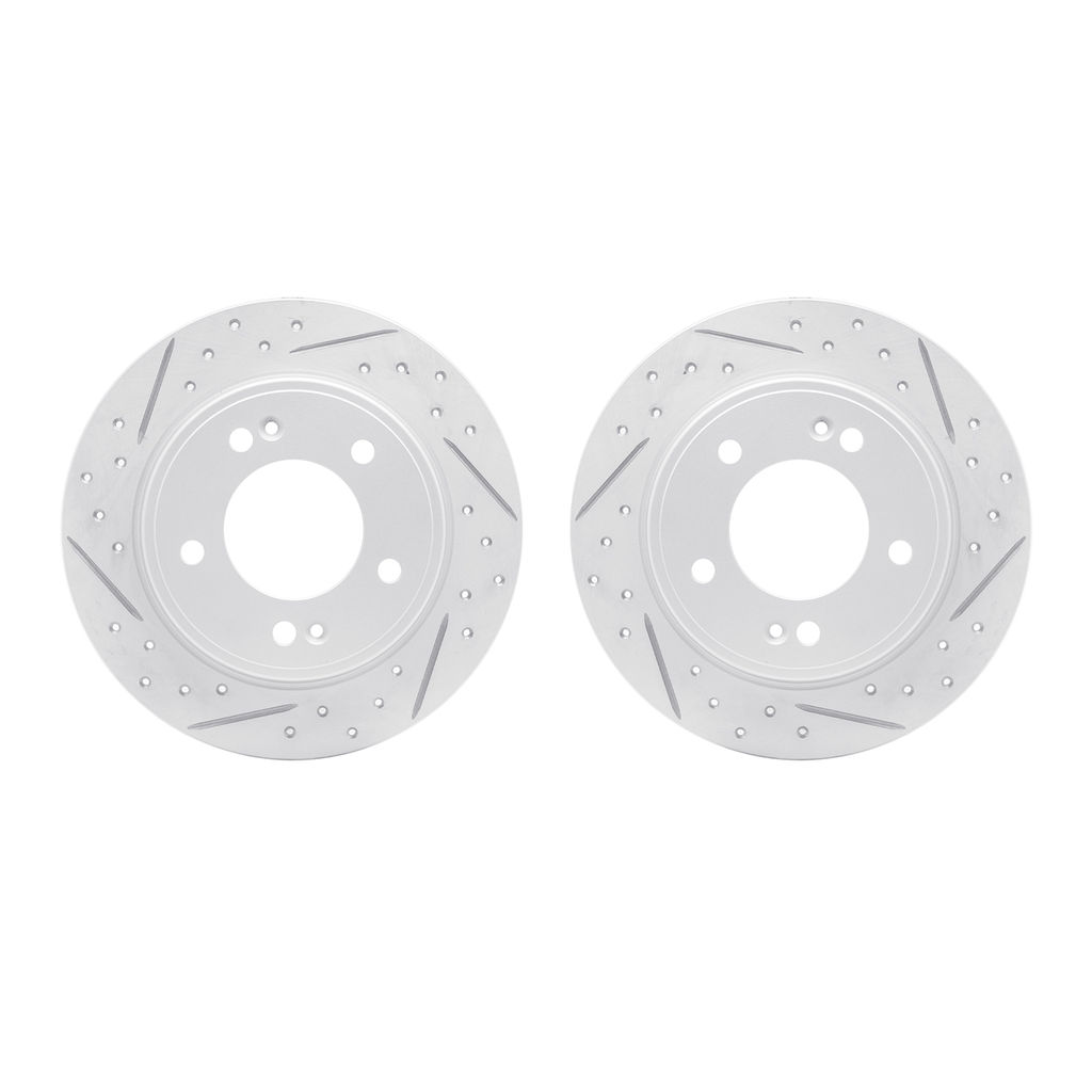 Dynamic Friction 2002-03036 - Geoperformance Coated Drilled and Slotted Brake Rotor 2 Wheel Set