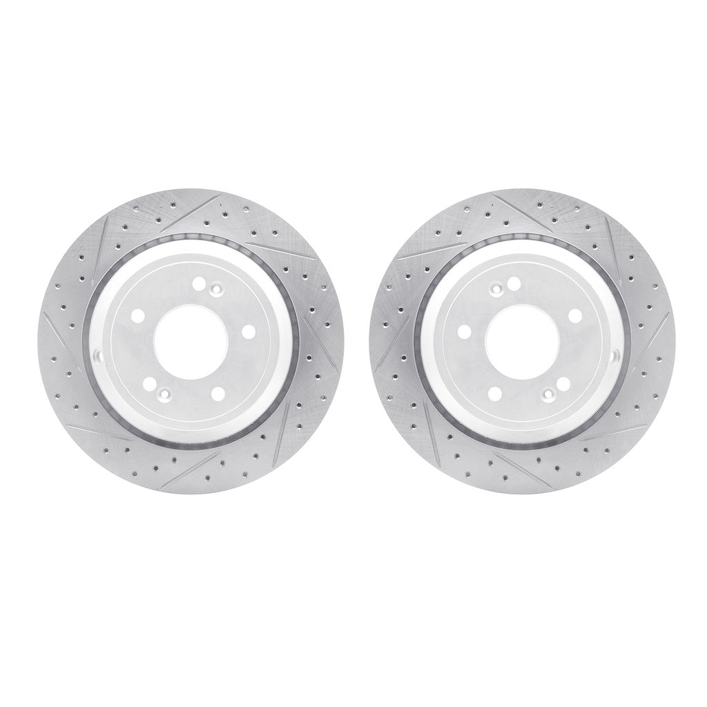 Dynamic Friction 2002-03037 - Geoperformance Coated Drilled and Slotted Brake Rotor 2 Wheel Set