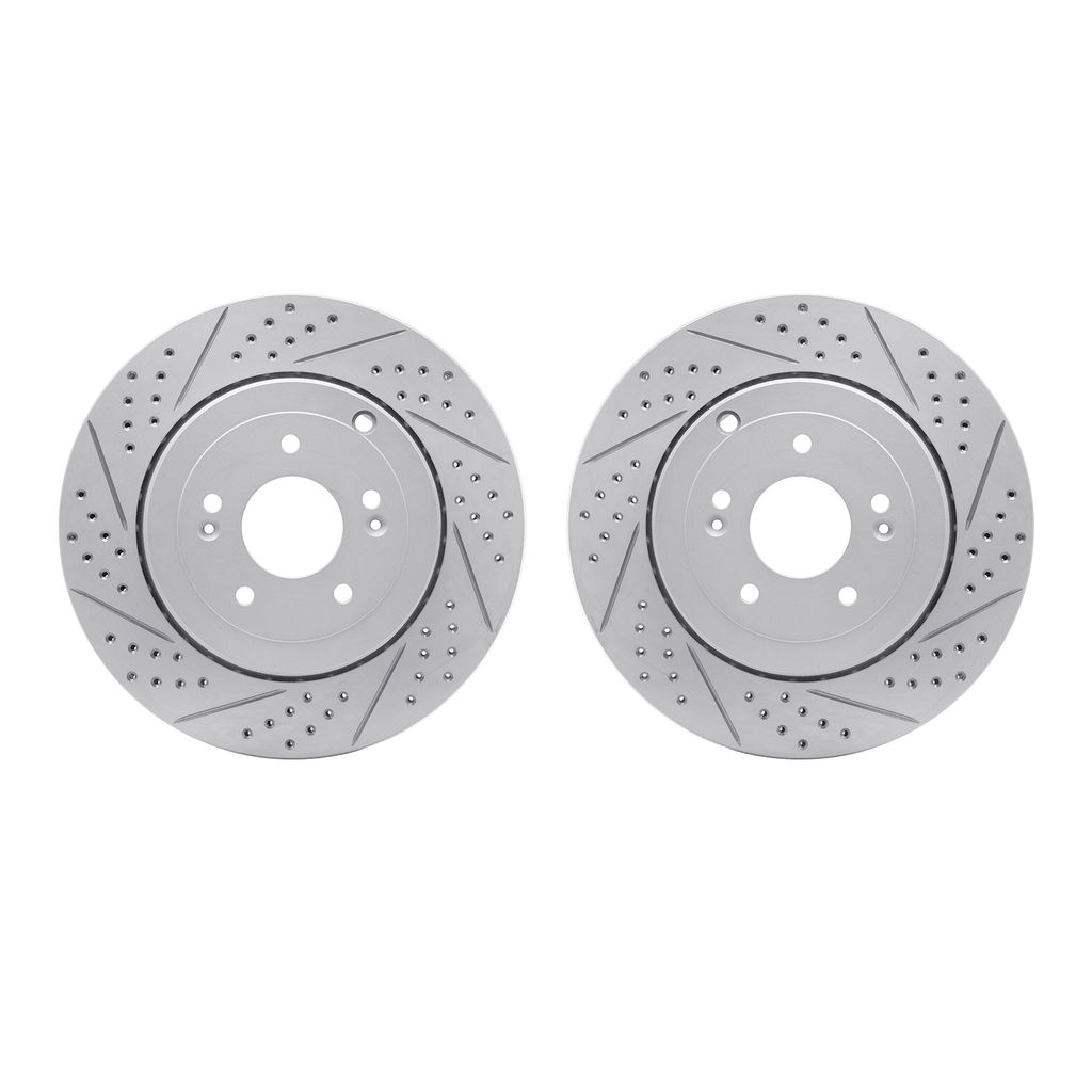 Dynamic Friction 2002-03038 - Geoperformance Coated Drilled and Slotted Brake Rotor 2 Wheel Set