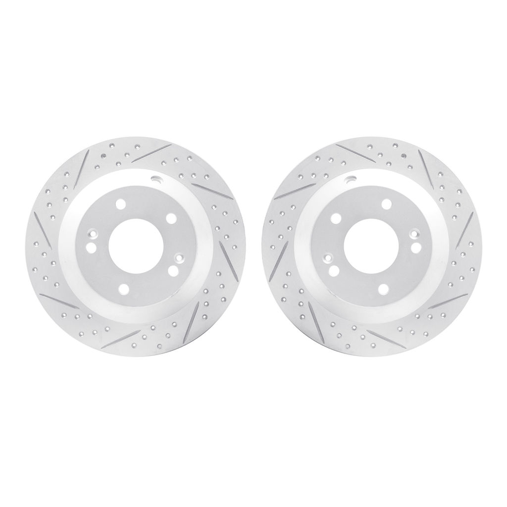 Dynamic Friction 2002-03041 - Geoperformance Coated Drilled and Slotted Brake Rotor 2 Wheel Set