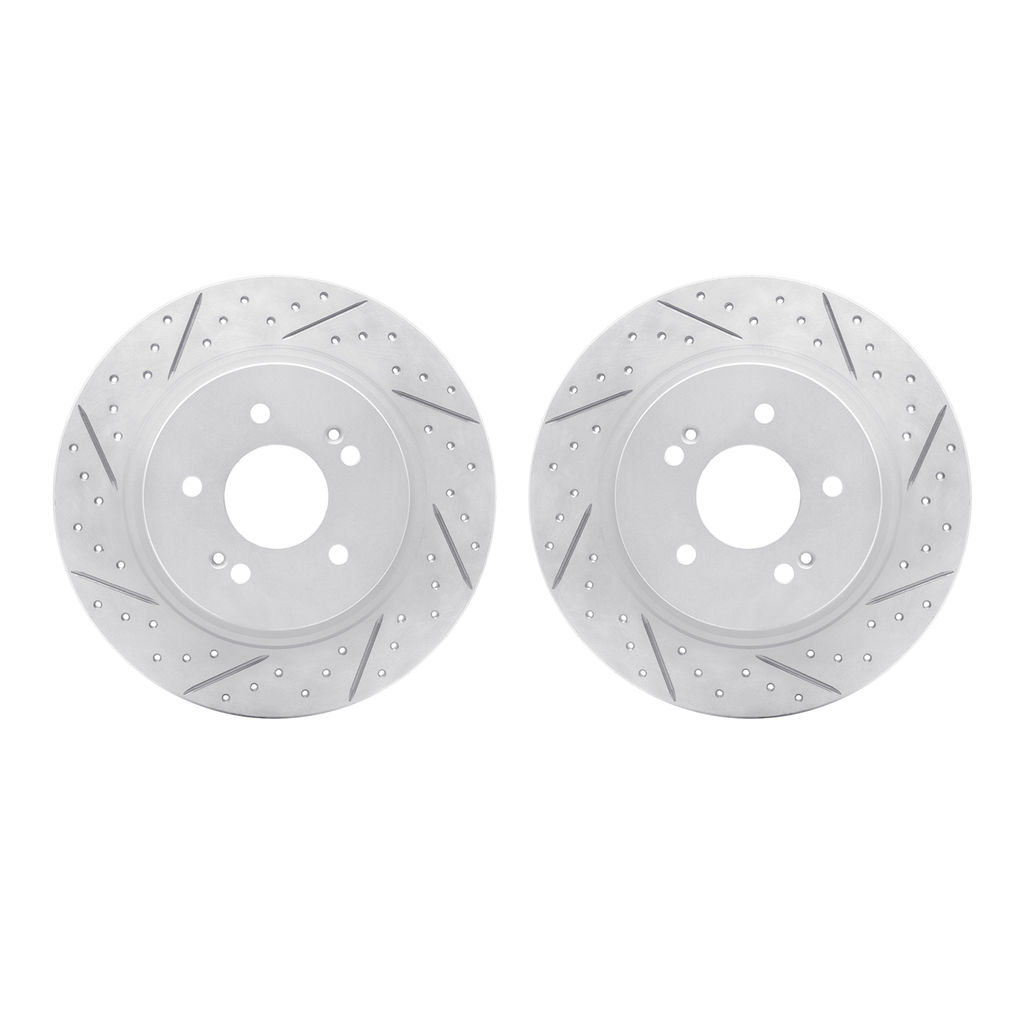 Dynamic Friction 2002-03042 - Geoperformance Coated Drilled and Slotted Brake Rotor 2 Wheel Set