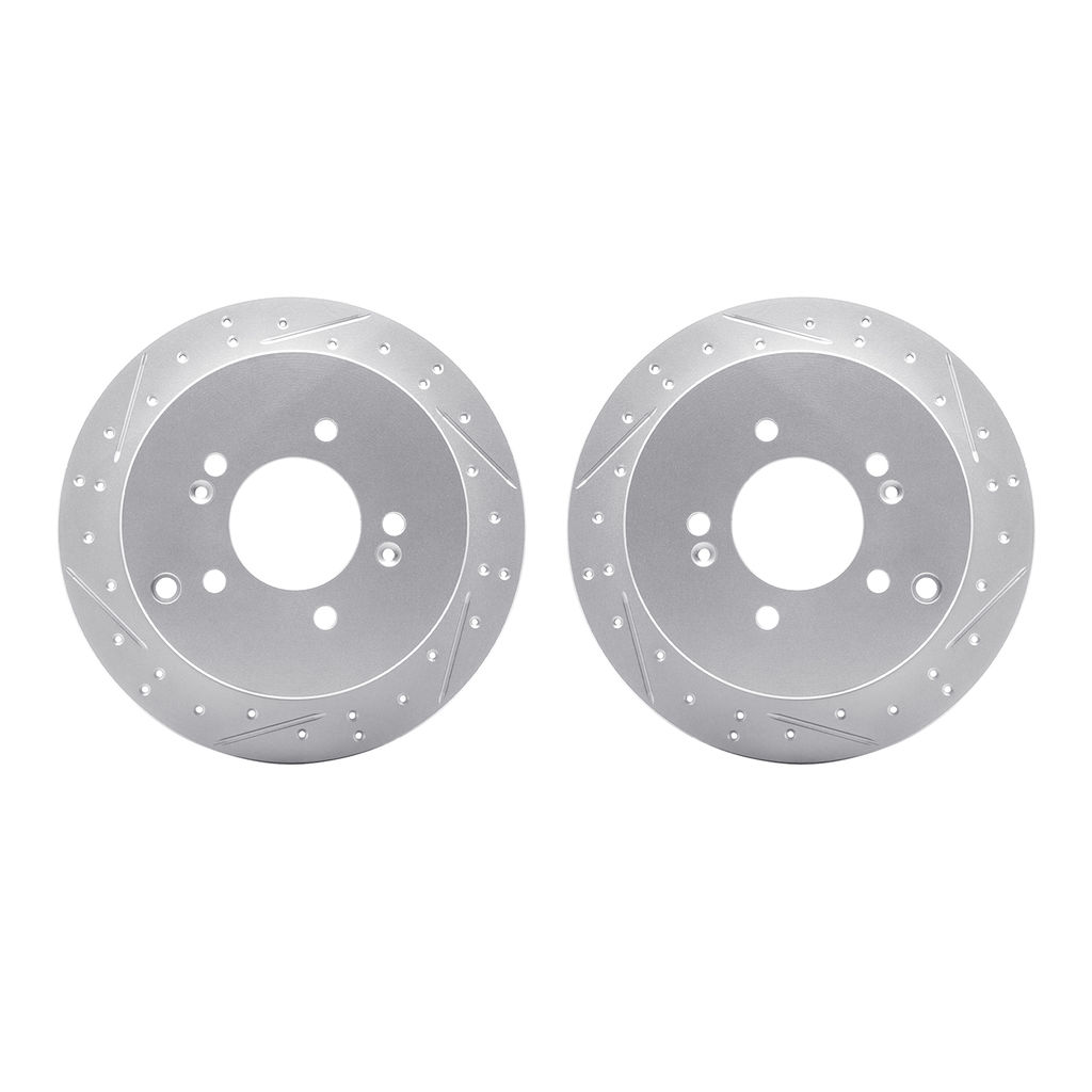 Dynamic Friction 2002-03043 - Geoperformance Coated Drilled and Slotted Brake Rotor 2 Wheel Set