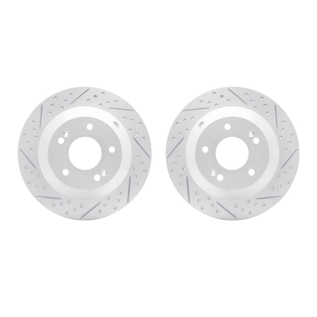 Dynamic Friction 2002-03045 - Geoperformance Coated Drilled and Slotted Brake Rotor 2 Wheel Set