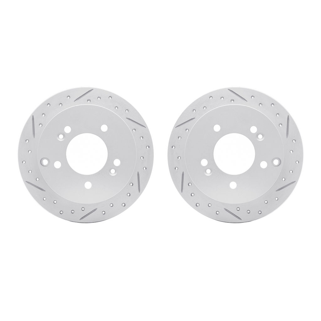 Dynamic Friction 2002-03047 - Geoperformance Coated Drilled and Slotted Brake Rotor 2 Wheel Set