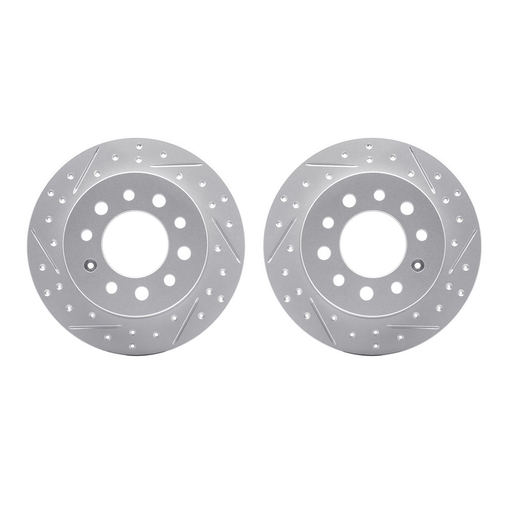 Dynamic Friction 2002-03048 - Geoperformance Coated Drilled and Slotted Brake Rotor 2 Wheel Set