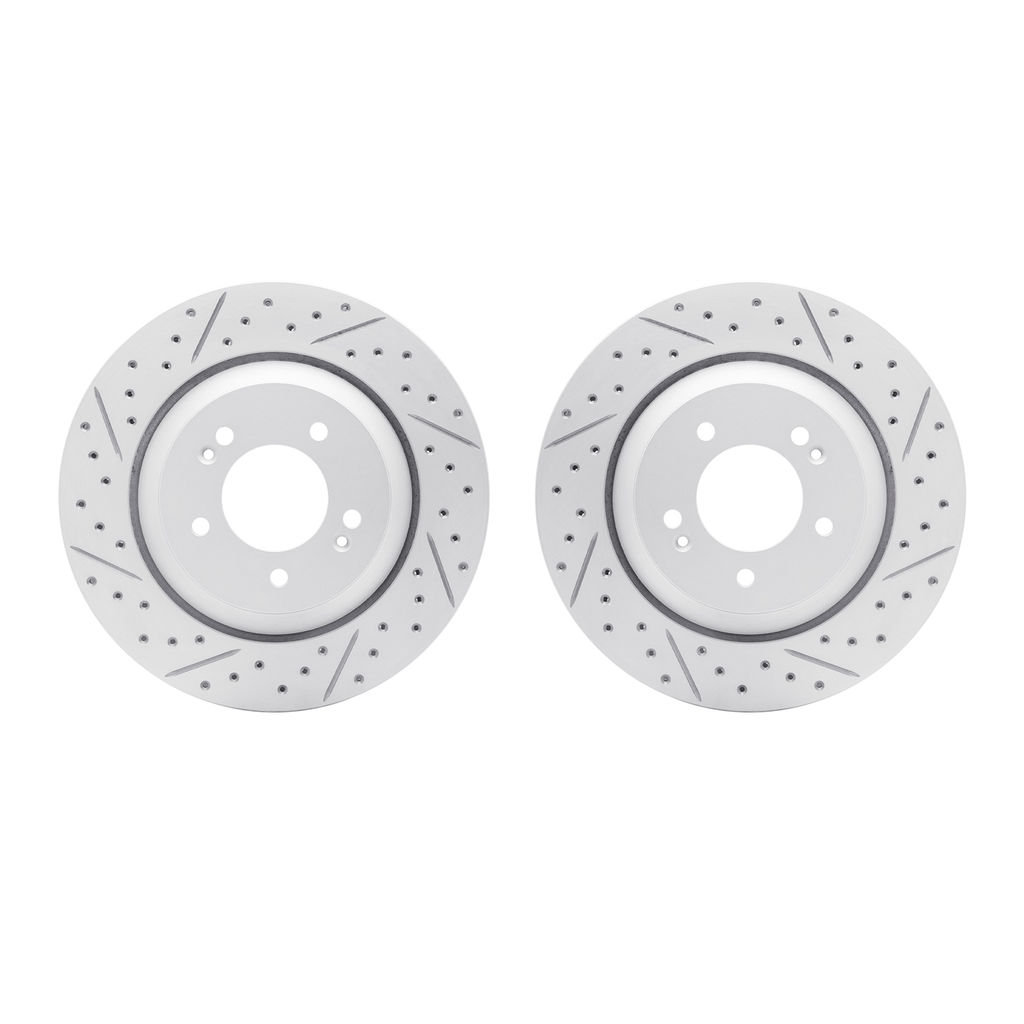 Dynamic Friction 2002-03052 - Geoperformance Coated Drilled and Slotted Brake Rotor 2 Wheel Set