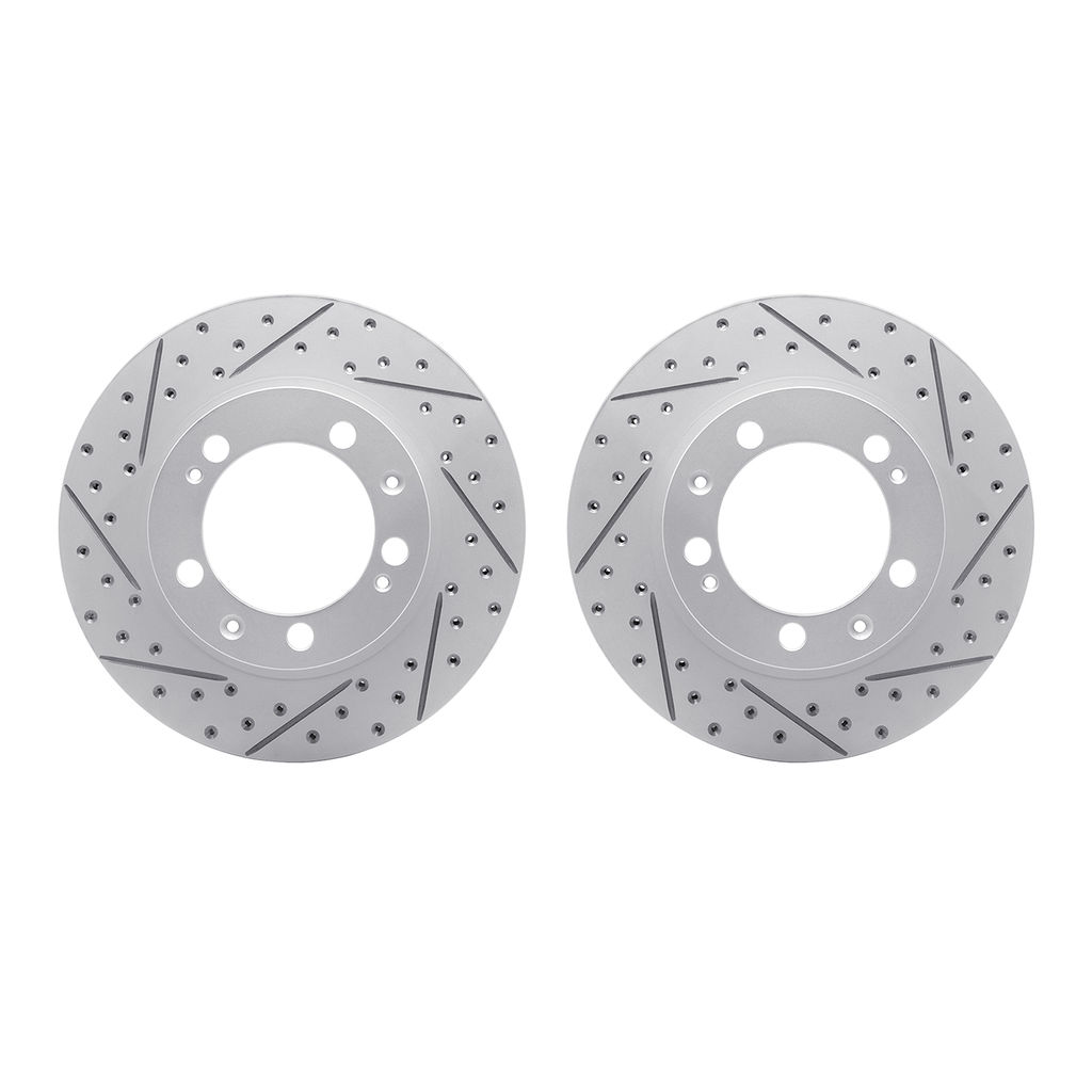 Dynamic Friction 2002-02003 - Geoperformance Coated Drilled and Slotted Brake Rotor 2 Wheel Set