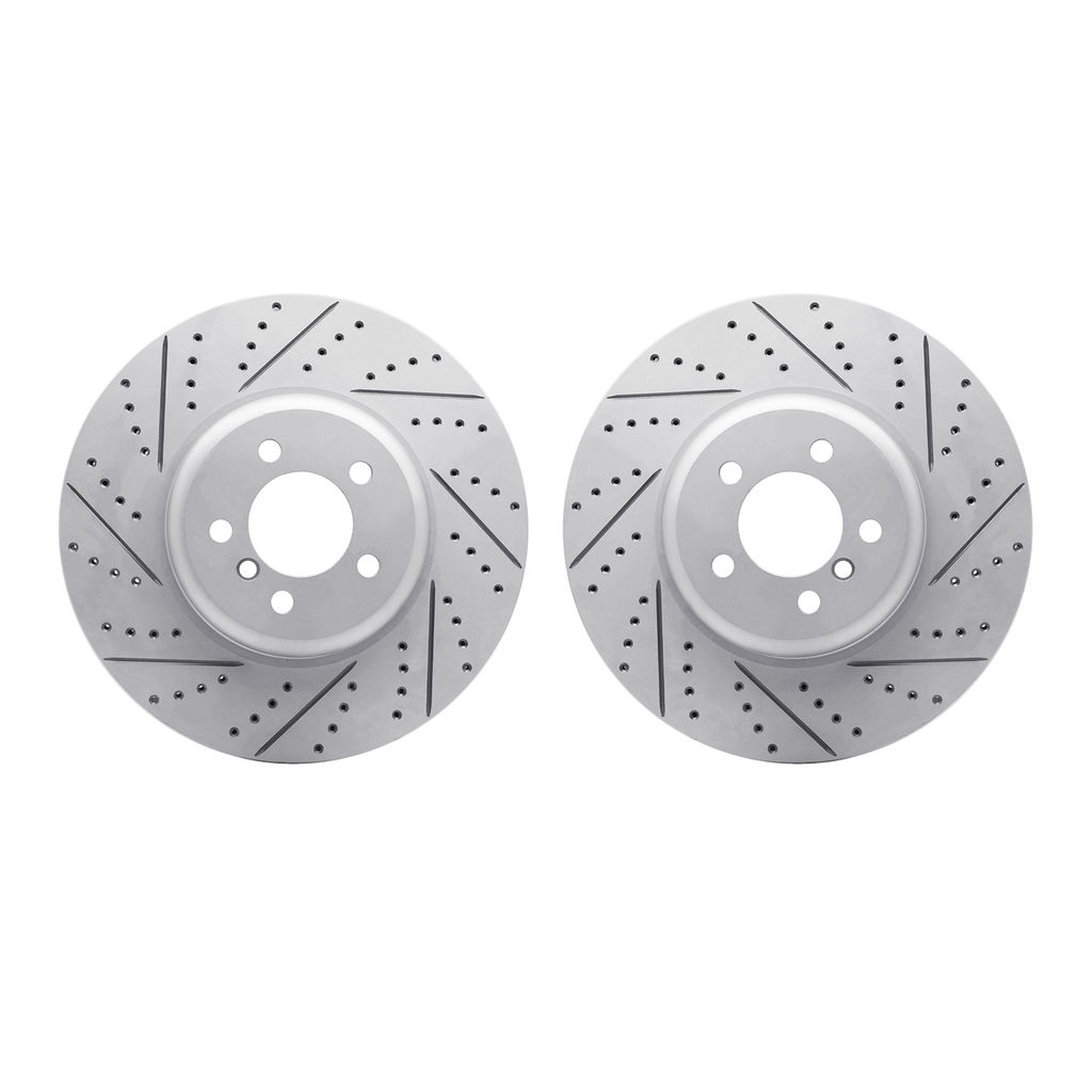 Dynamic Friction 2002-31016 - Geoperformance Coated Drilled and Slotted Brake Rotor 2 Wheel Set