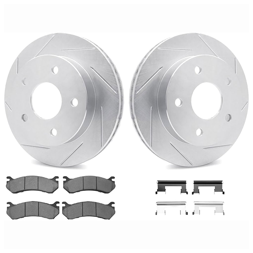 Dynamic Friction 2512-48140 - Brake Kit - Coated Slotted Brake Rotors and 5000 Advanced Brake Pads with Hardware