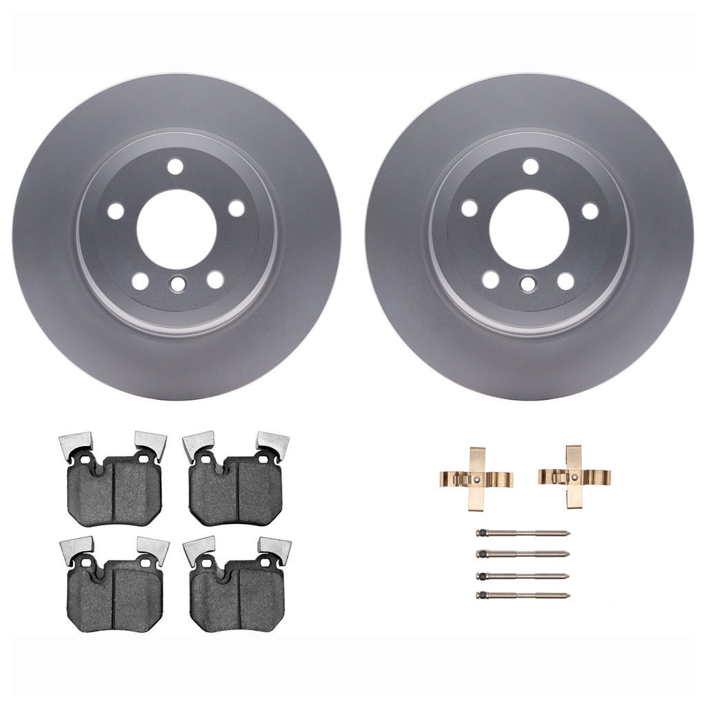 Dynamic Friction 4612-31053 - Brake Kit - Geostop Rotors and 5000 Euro Ceramic Brake Pads with Hardware