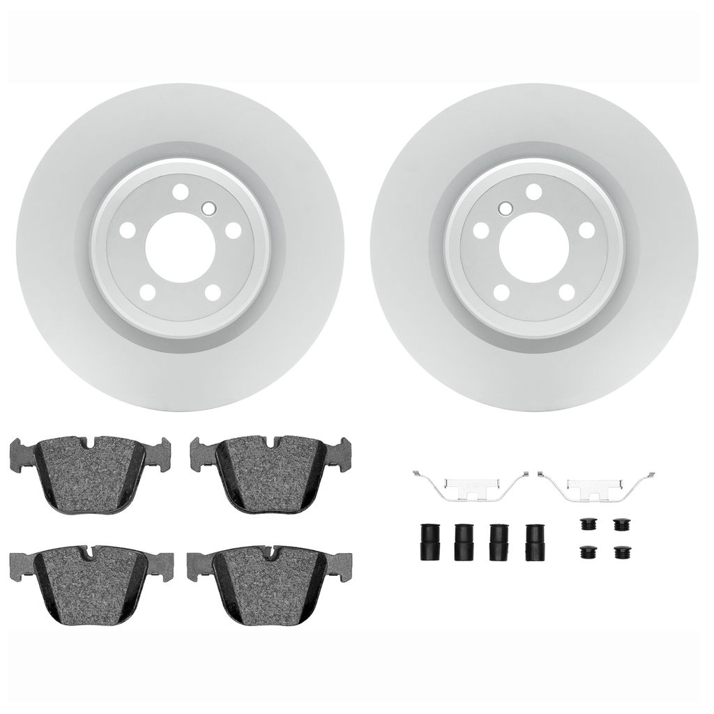 Dynamic Friction 4612-31054 - Brake Kit - Geostop Rotors and 5000 Euro Ceramic Brake Pads with Hardware