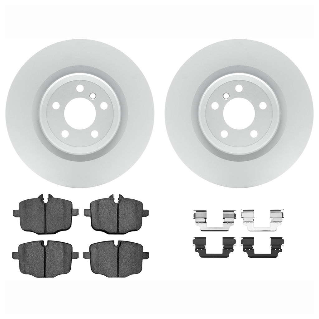Dynamic Friction 4612-31055 - Brake Kit - Geostop Rotors and 5000 Euro Ceramic Brake Pads with Hardware