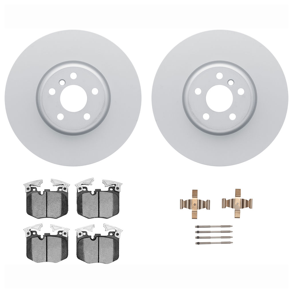 Dynamic Friction 4612-31078 - Brake Kit - Geostop Rotors and 5000 Euro Ceramic Brake Pads with Hardware