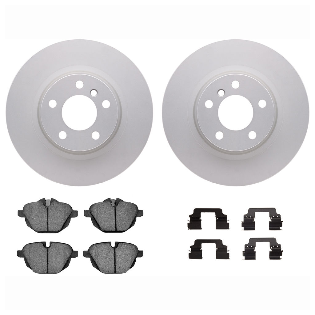 Dynamic Friction 4612-31091 - Brake Kit - Geostop Rotors and 5000 Euro Ceramic Brake Pads with Hardware