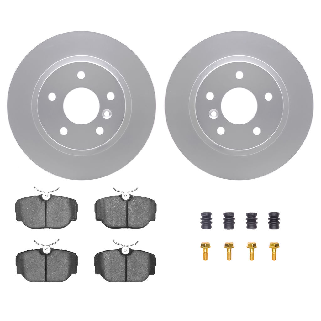 Dynamic Friction 4612-11001 - Brake Kit - Geostop Rotors and 5000 Euro Ceramic Brake Pads with Hardware