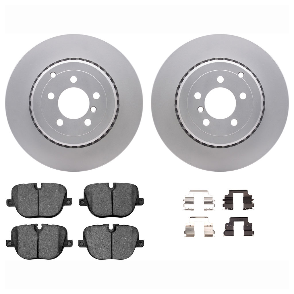 Dynamic Friction 4612-11017 - Brake Kit - Geostop Rotors and 5000 Euro Ceramic Brake Pads with Hardware
