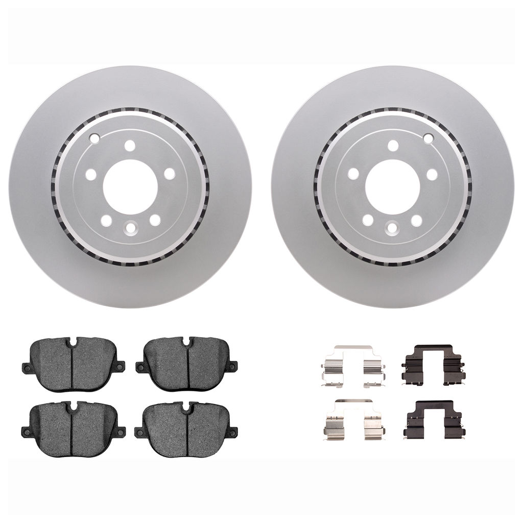 Dynamic Friction 4612-11019 - Brake Kit - Geostop Rotors and 5000 Euro Ceramic Brake Pads with Hardware
