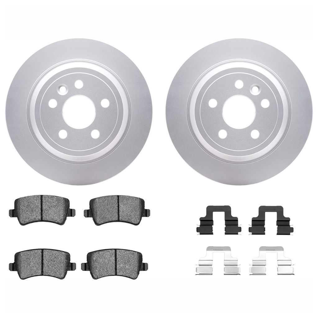 Dynamic Friction 4612-11023 - Brake Kit - Geostop Rotors and 5000 Euro Ceramic Brake Pads with Hardware