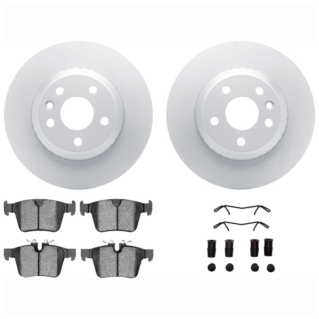 Dynamic Friction 4612-11030 - Brake Kit - Geostop Rotors and 5000 Euro Ceramic Brake Pads with Hardware