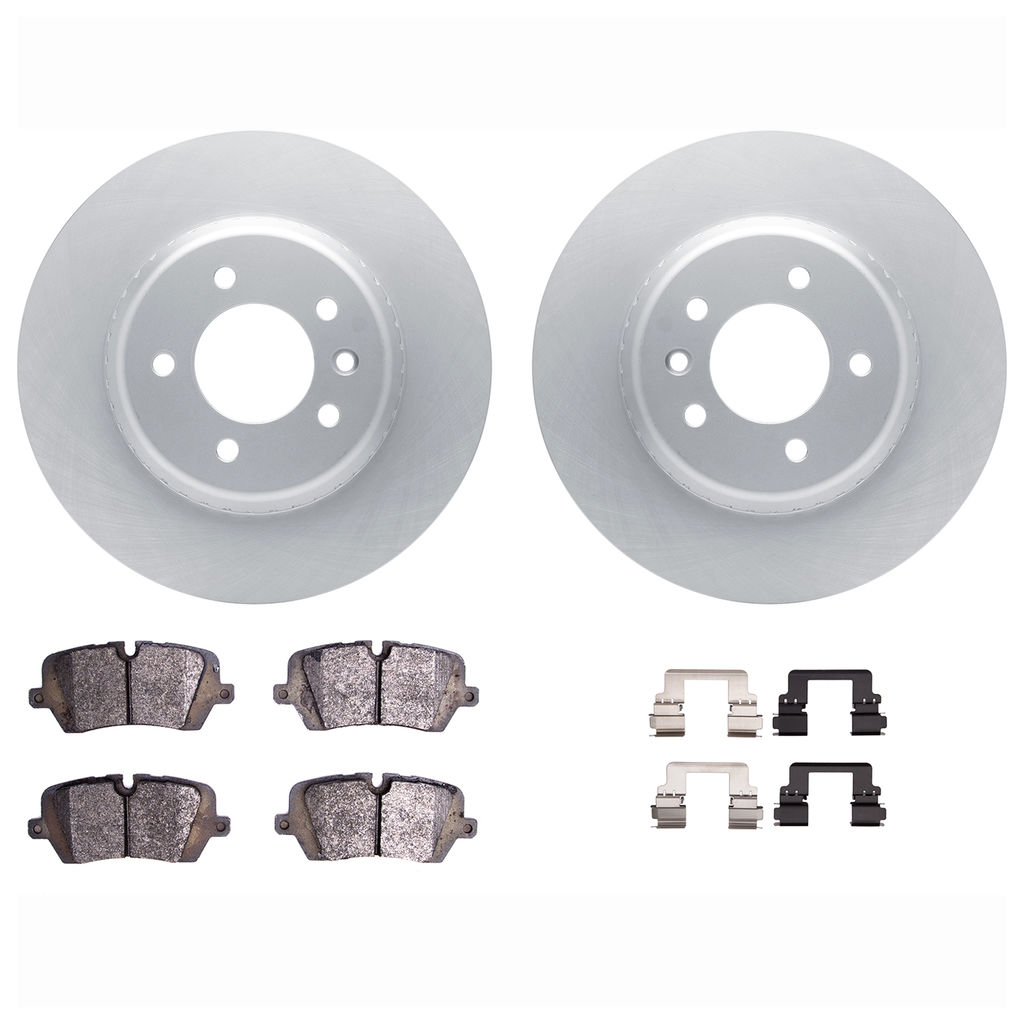 Dynamic Friction 4612-11032 - Brake Kit - Geostop Rotors and 5000 Euro Ceramic Brake Pads with Hardware