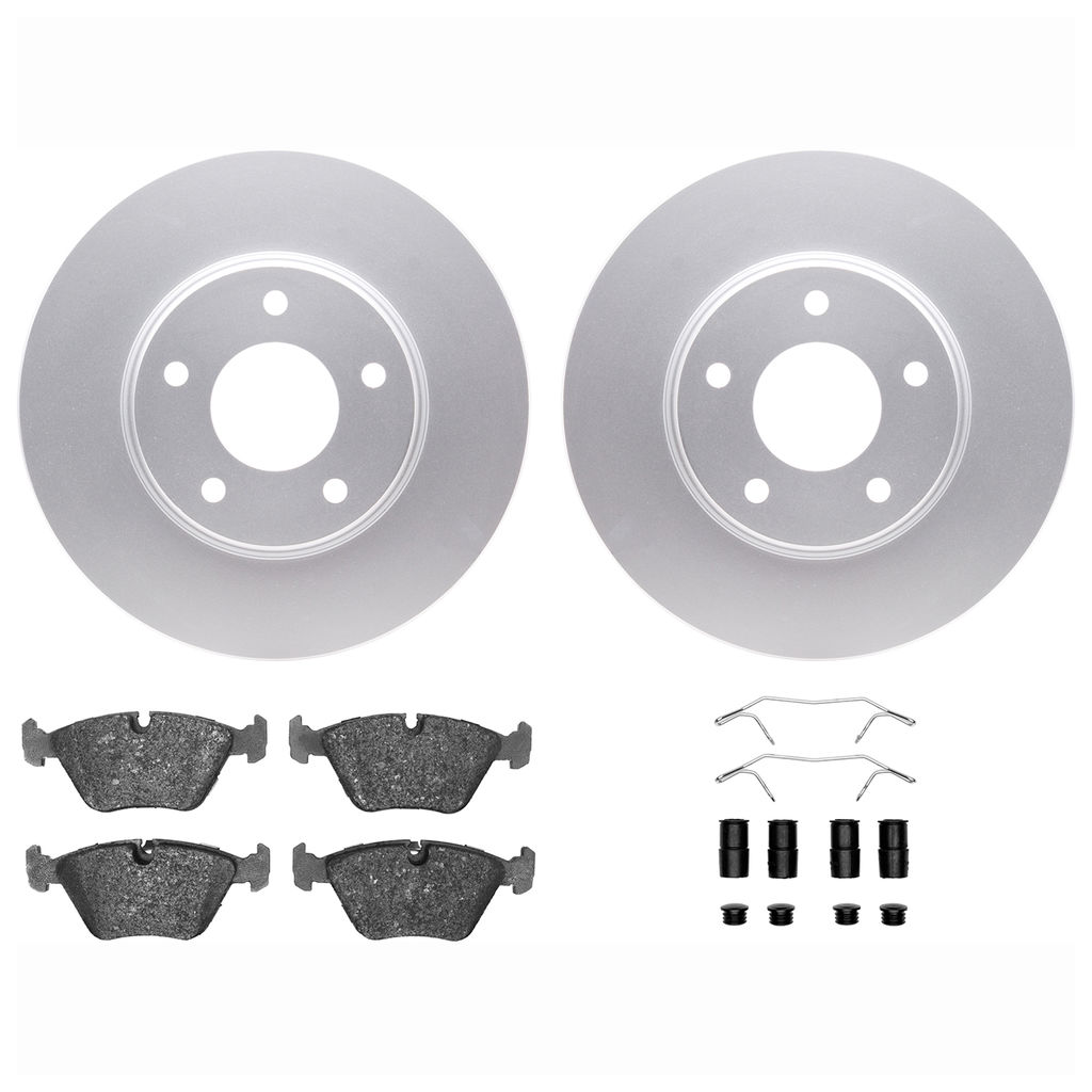 Dynamic Friction 4612-20002 - Brake Kit - Geostop Rotors and 5000 Euro Ceramic Brake Pads with Hardware