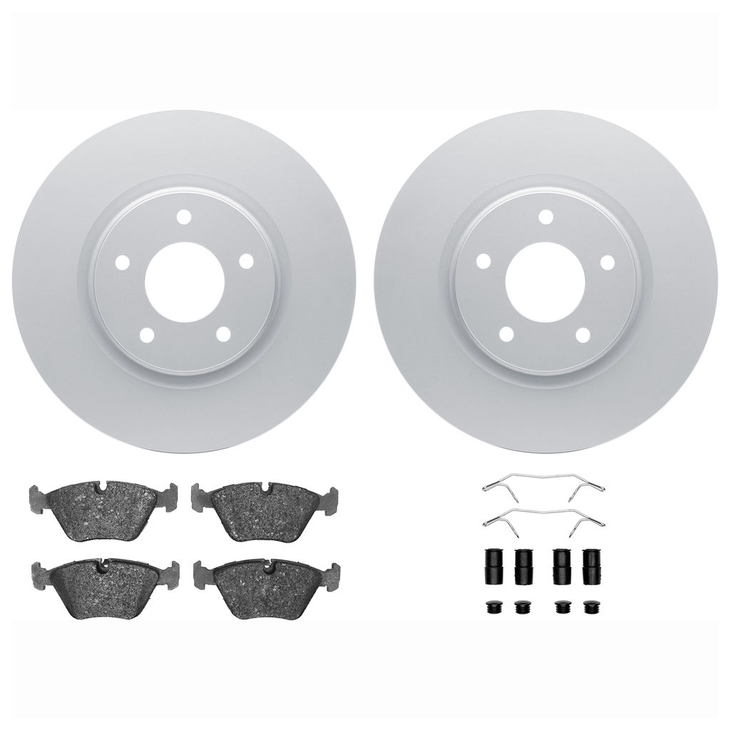 Dynamic Friction 4612-20003 - Brake Kit - Geostop Rotors and 5000 Euro Ceramic Brake Pads with Hardware