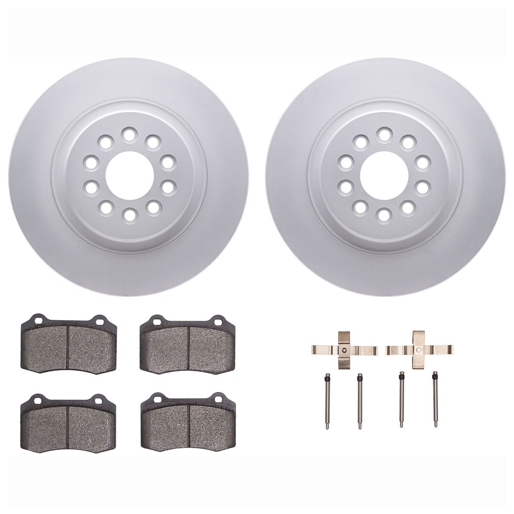 Dynamic Friction 4612-20006 - Brake Kit - Geostop Rotors and 5000 Euro Ceramic Brake Pads with Hardware