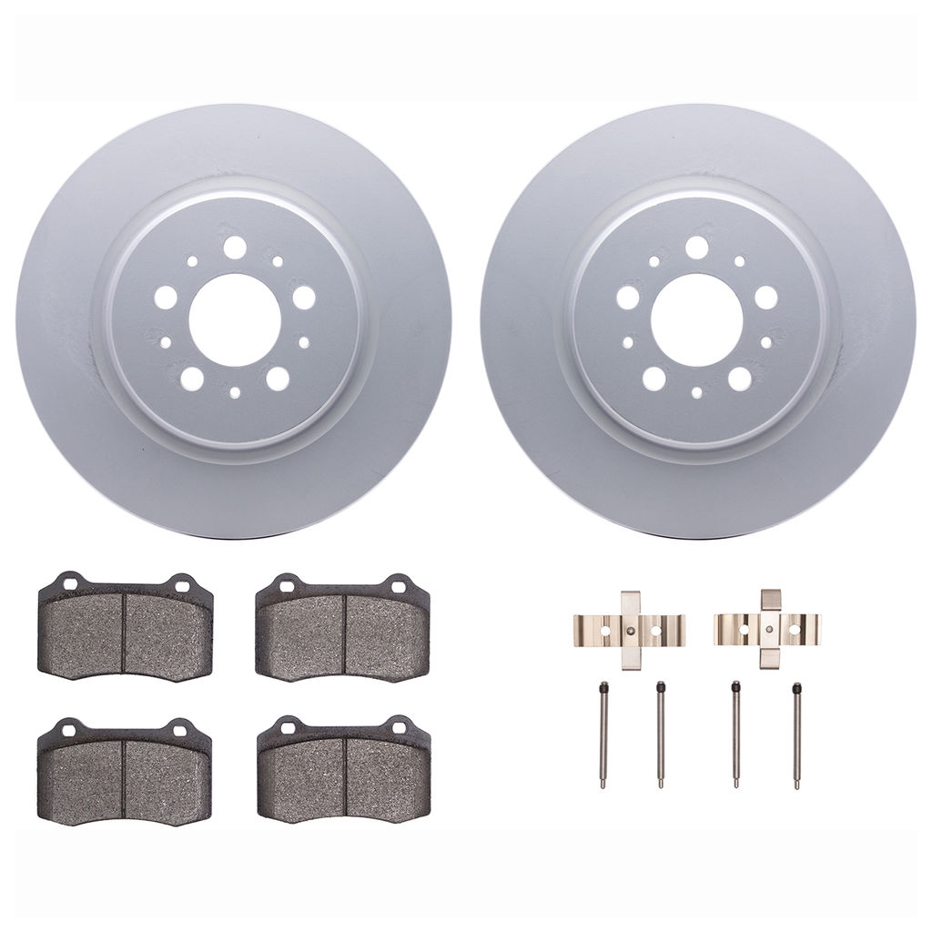 Dynamic Friction 4612-27014 - Brake Kit - Geostop Rotors and 5000 Euro Ceramic Brake Pads with Hardware