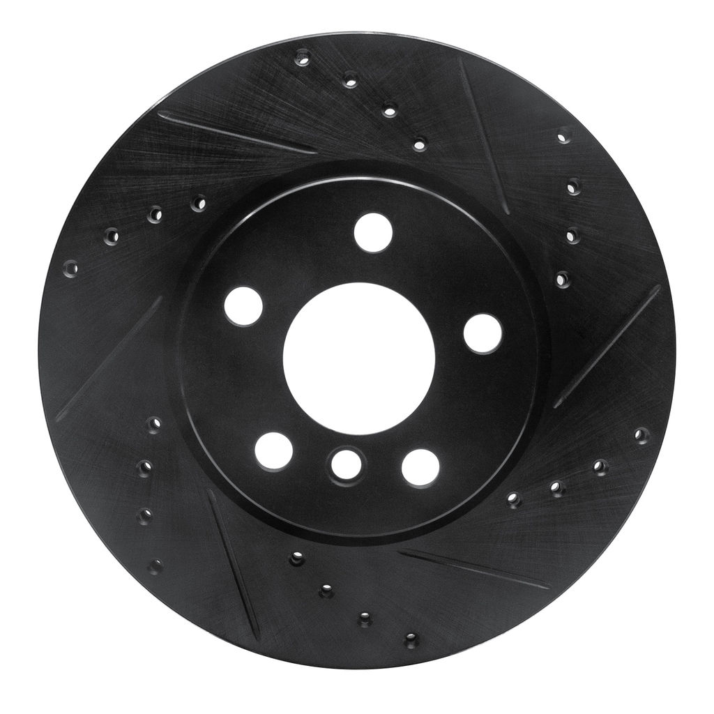 Dynamic Friction 633-32015R - Drilled and Slotted Black Zinc Brake Rotor