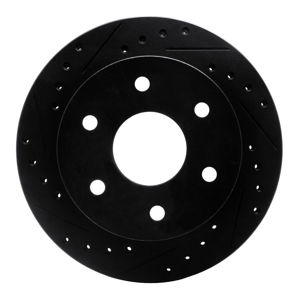 Dynamic Friction 633-48008L - Drilled and Slotted Black Zinc Brake Rotor