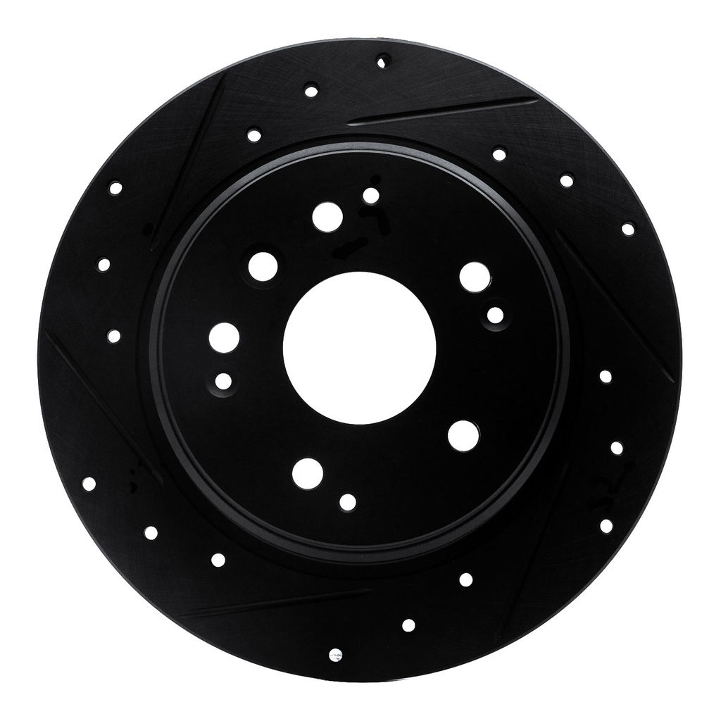 Dynamic Friction 633-58019L - Drilled and Slotted Black Zinc Brake Rotor