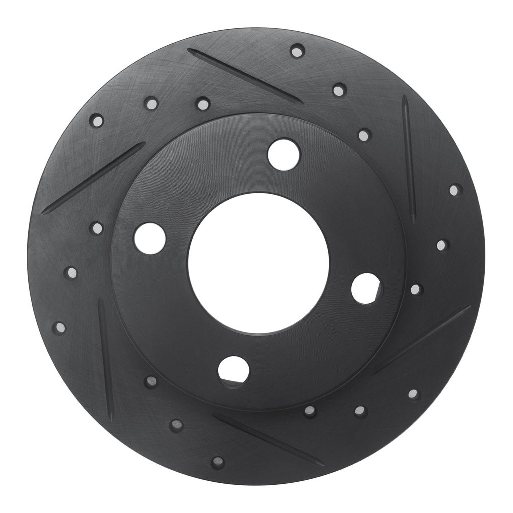 Dynamic Friction 633-73007R - Drilled and Slotted Black Zinc Brake Rotor