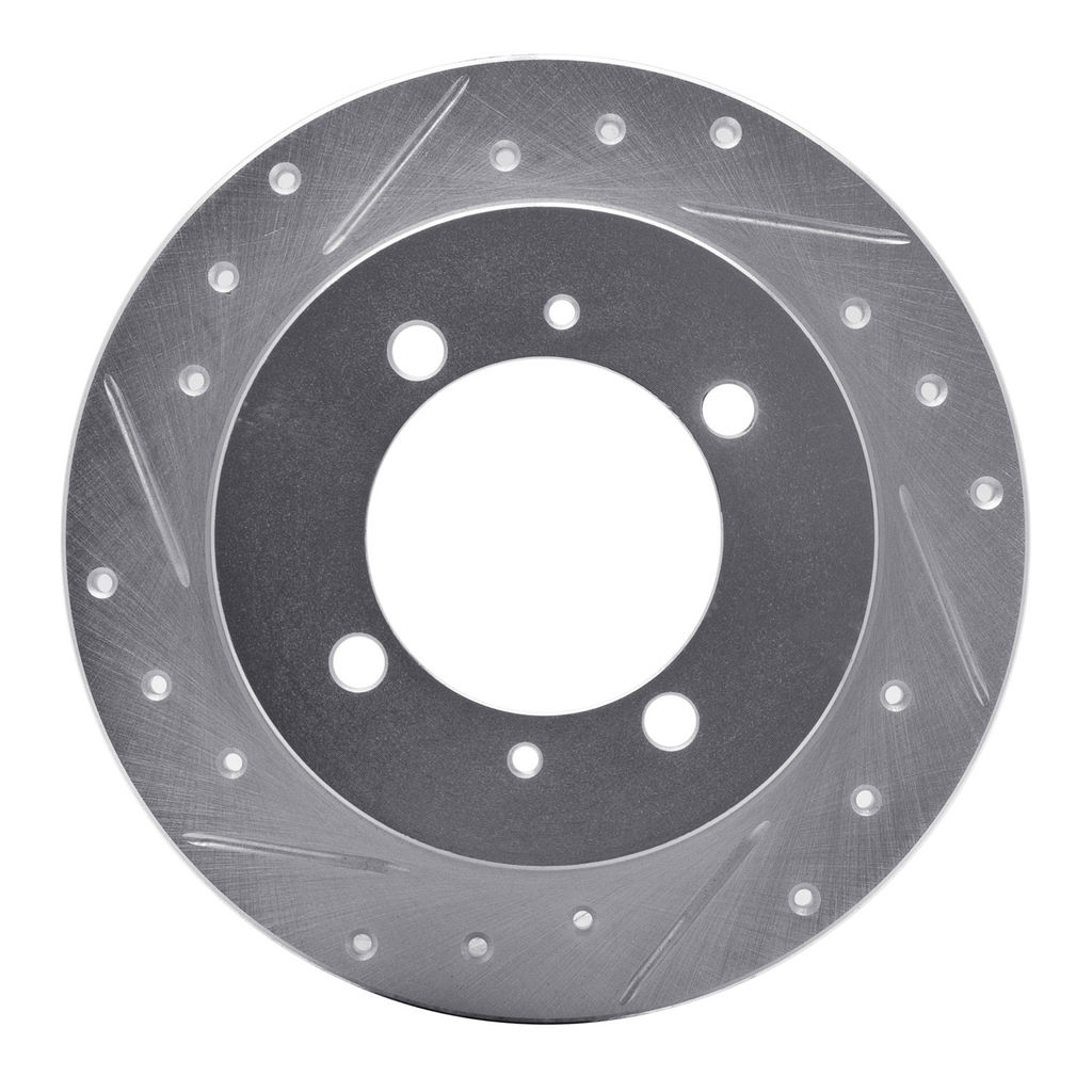 Dynamic Friction 631-03009L - Drilled and Slotted Silver Zinc Brake Rotor