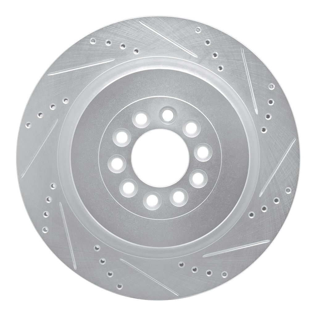 Dynamic Friction 631-20014R - Drilled and Slotted Silver Zinc Brake Rotor