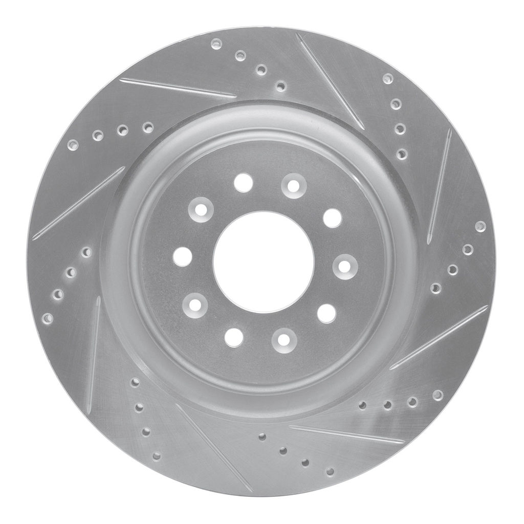 Dynamic Friction 631-20016R - Drilled and Slotted Silver Zinc Brake Rotor