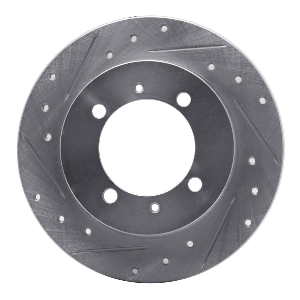 Dynamic Friction 631-27027L - Drilled and Slotted Silver Zinc Brake Rotor