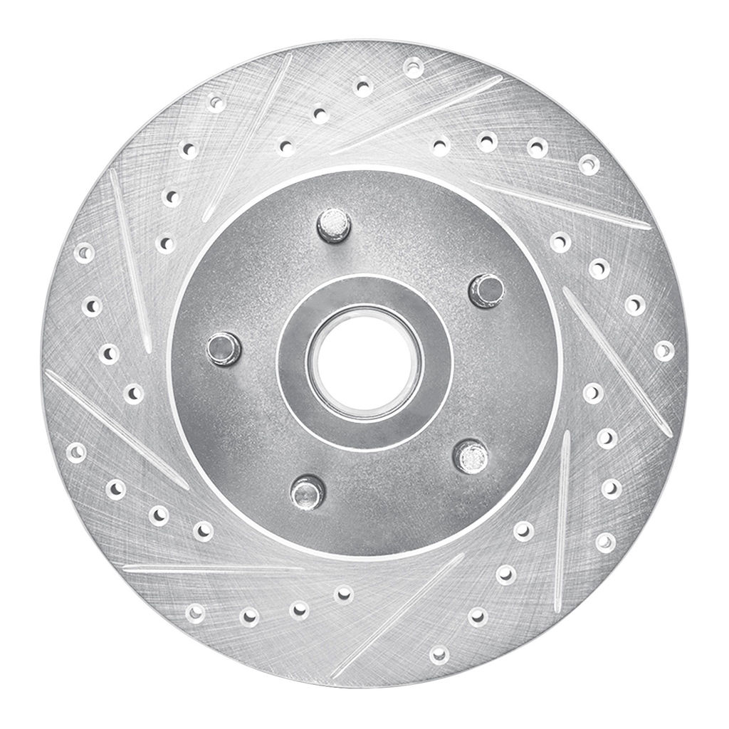 Dynamic Friction 631-54014L - Drilled and Slotted Silver Zinc Brake Rotor