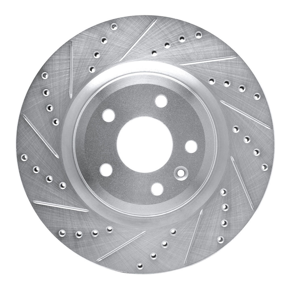 Dynamic Friction 631-54094L - Drilled and Slotted Silver Zinc Brake Rotor