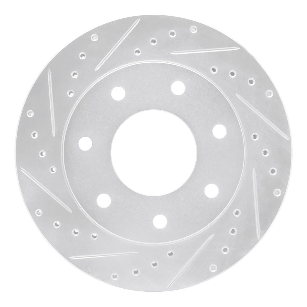 Dynamic Friction 631-54152L - Drilled and Slotted Silver Zinc Brake Rotor