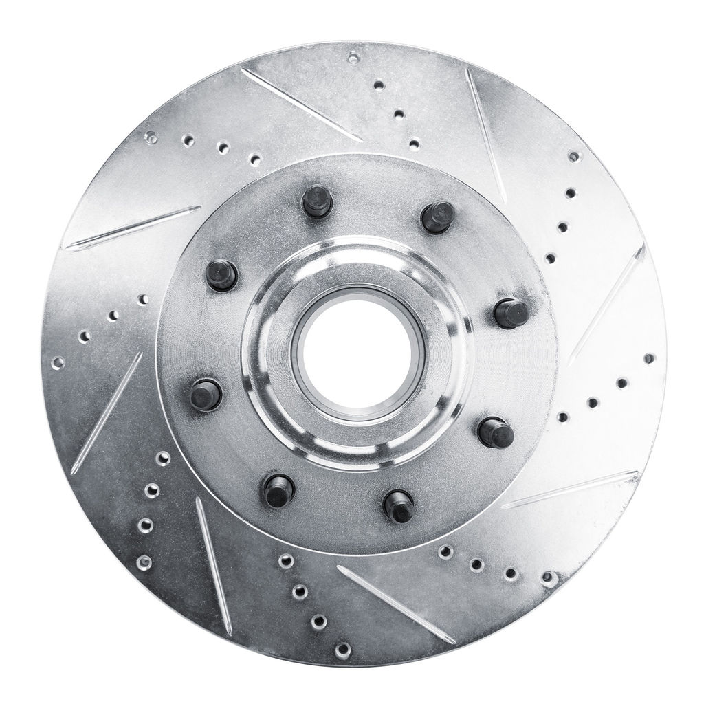 Dynamic Friction 631-54224R - Drilled and Slotted Silver Zinc Brake Rotor