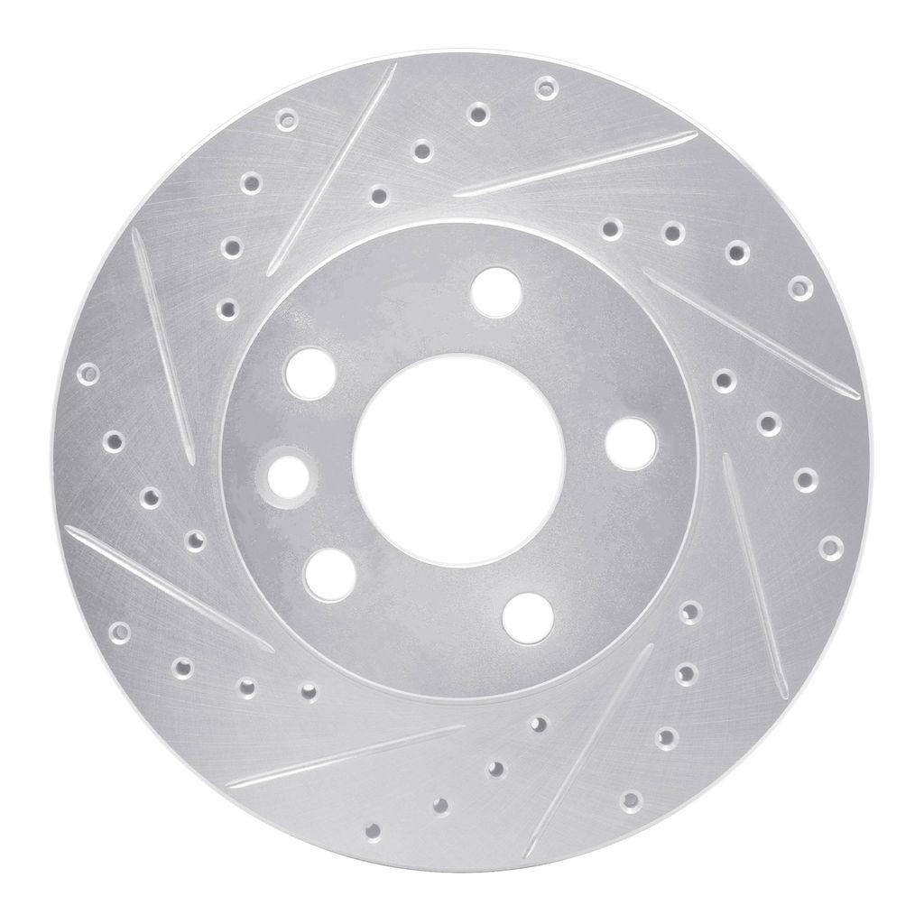 Dynamic Friction 631-74043L - Drilled and Slotted Silver Zinc Brake Rotor