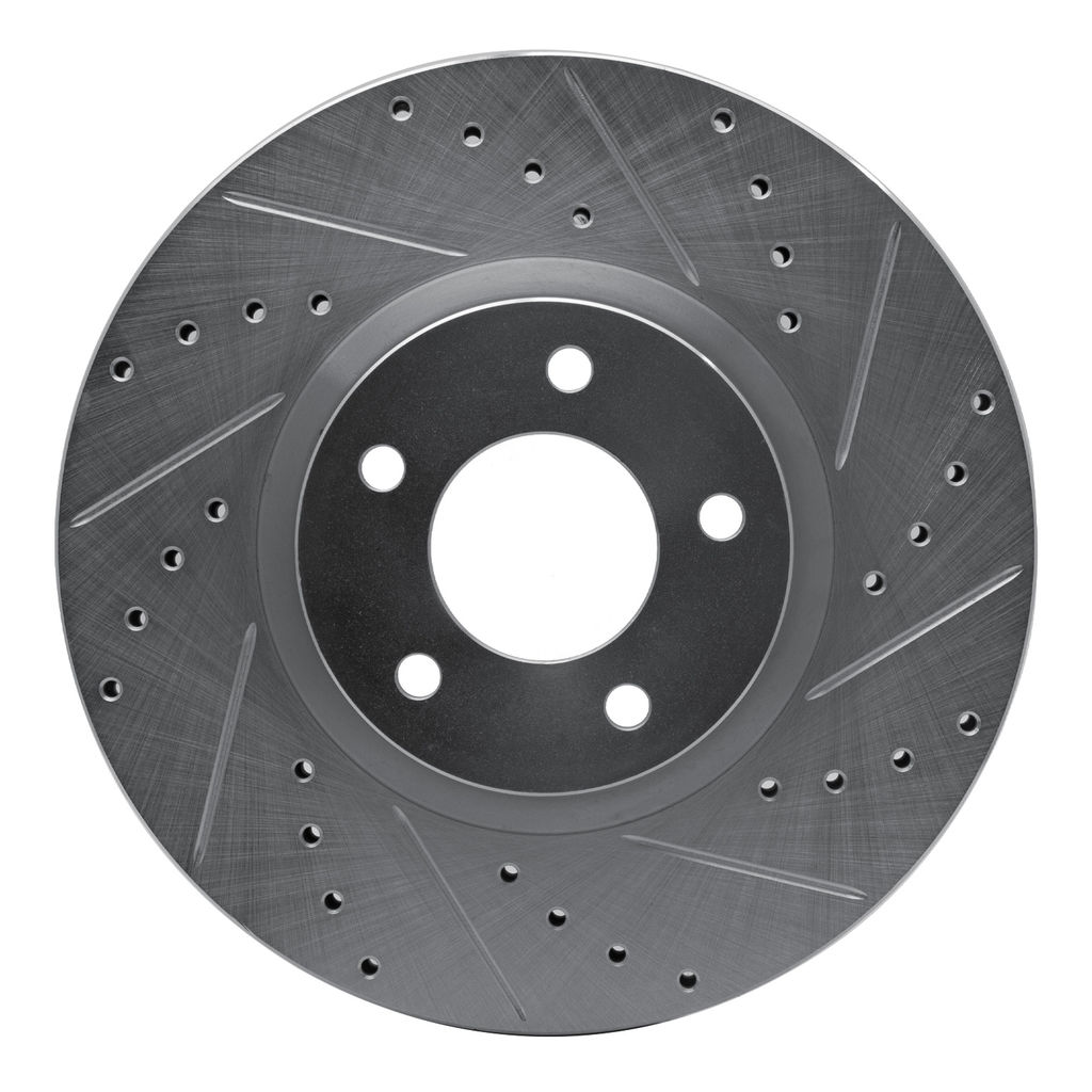 Dynamic Friction 631-80048R - Drilled and Slotted Silver Zinc Brake Rotor